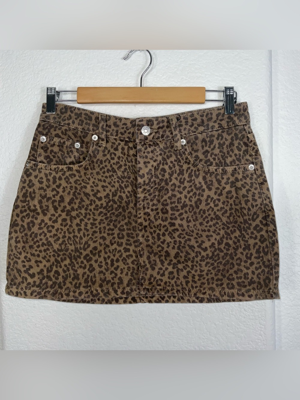 Zara Brown Leopard-Print Mini Skirt